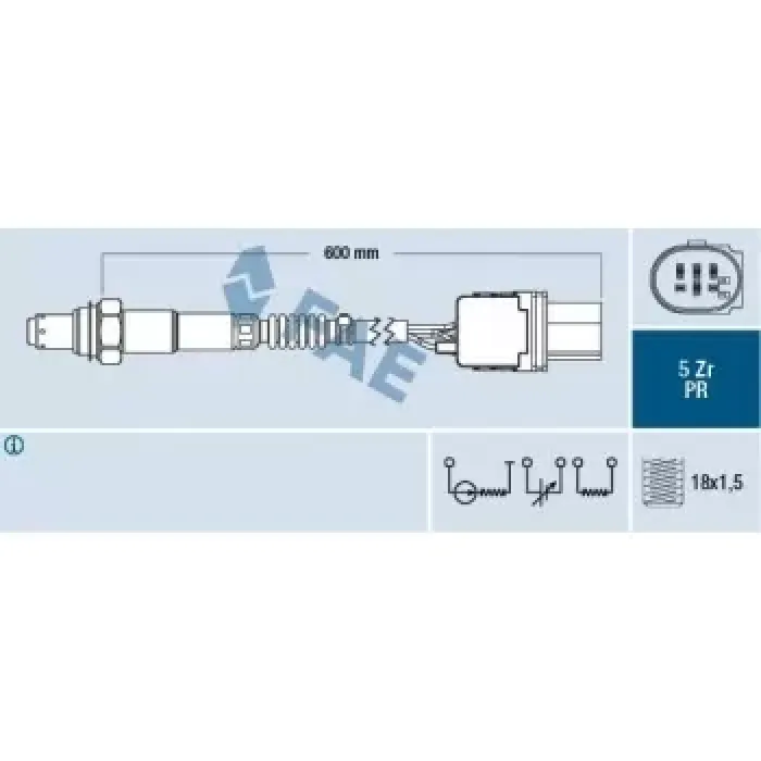 Oksijen Lambda Sensoru Karsan Jest Ducato Boxer Jumper Daily 4 5 11> | FAE 75063 | OEM 5801988884 5801478830 5802019070 5802893460