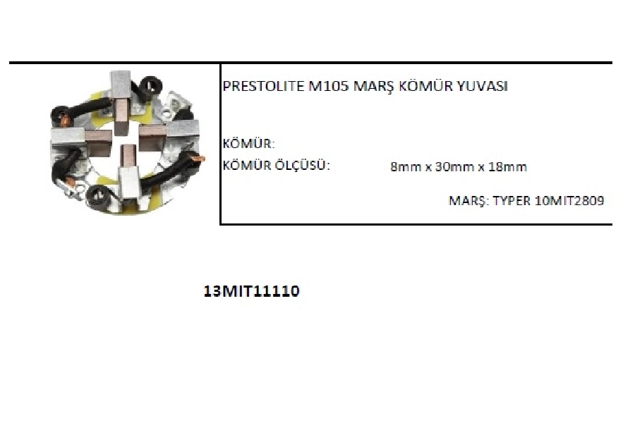 Marş Kömür Yuvası 24V Mitsubishi Tipi Prestolıte M105 | OEM 13MIT11110