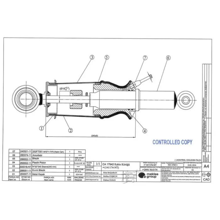 Kabin Amortisoru On Koruklu - Iveco / Stralis 190S31 40 43,260S35 40 43,440S40,190S40 | CONNECT CA 17942 | OEM 2997942 / 500340705 / 500357351