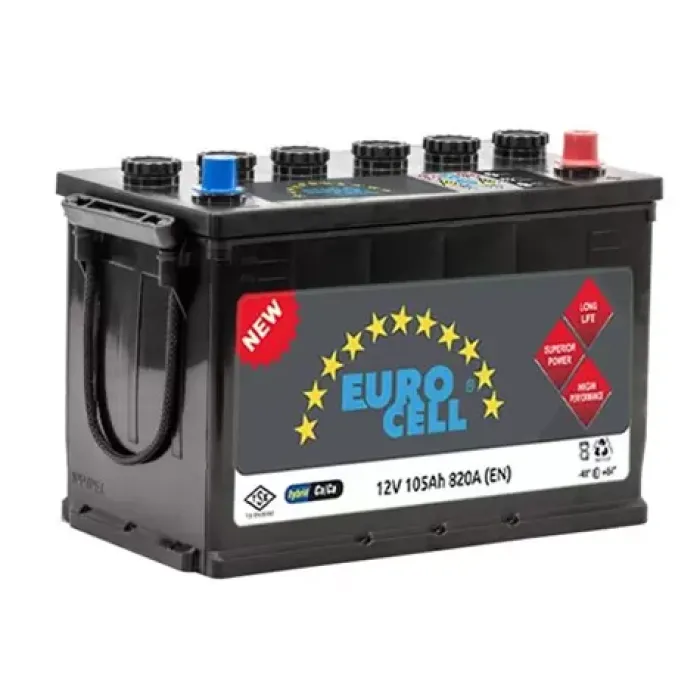 Aku 12V 105 Ah H4 (346×175×230) Ipli Kamyonet Tirnakli | EUROCELL 8699358510051