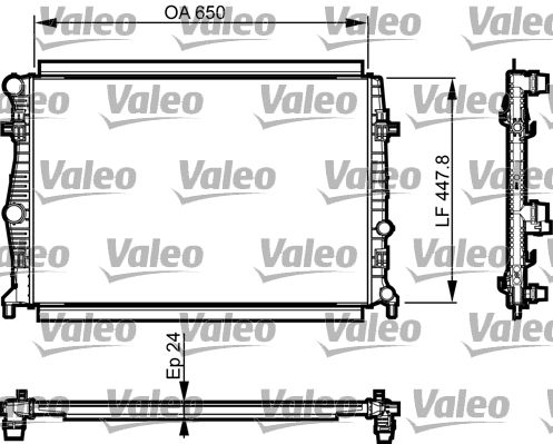 Motor Su Radyatoru ( 650×414X24 ) Golf VII Leon Octavia 13> A3 17> 1.0 1.2 1.4TSI | VALEO 735556 | OEM 5Q0121251EA