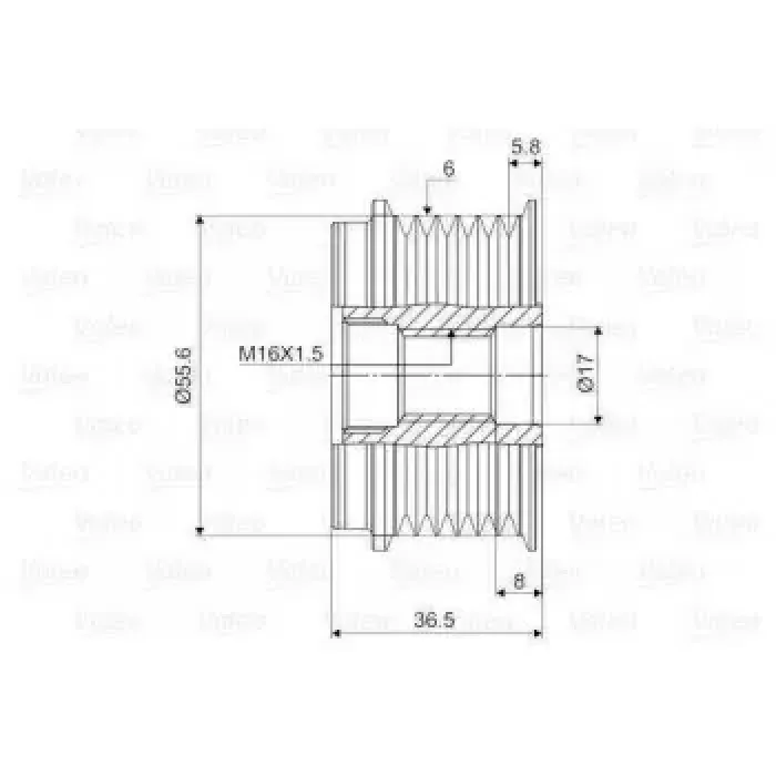 Alternator Kasnagi (Bosch Tip) Mercedes W202 96>00 S202 96>01 W210 96>02 V-Class 638/2 96>03 Vito 638 97>03 / Chevrolet - Captiva - Epica - Lacetti - Nubira - Antara 2,0 CDTI 07=> | VALEO 588068 | OEM A6041500160